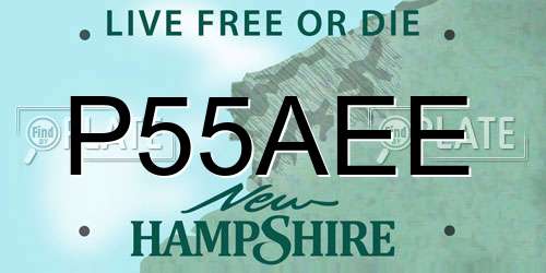 P55AEE New Hampshire License Plate