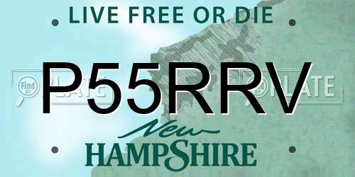 P55RRV New Hampshire License Plate