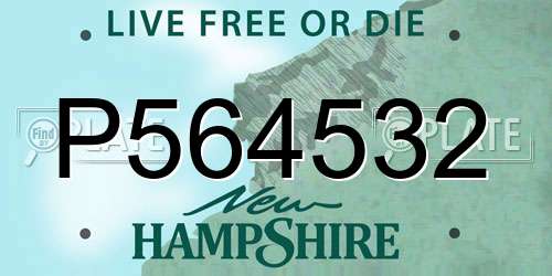 P564532 New Hampshire License Plate