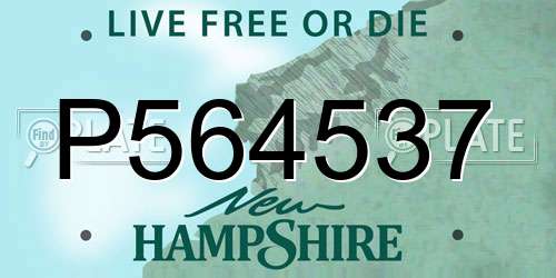 P564537 New Hampshire License Plate