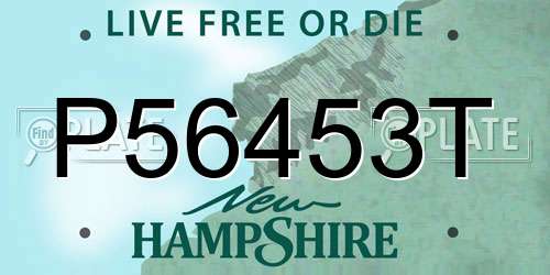 P56453T New Hampshire License Plate