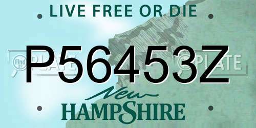 P56453Z New Hampshire License Plate