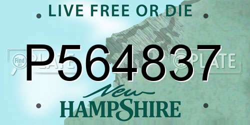 P564837 New Hampshire License Plate