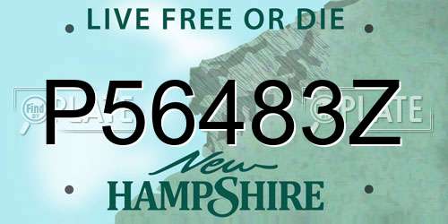 P56483Z New Hampshire License Plate