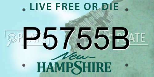 P5755B New Hampshire License Plate