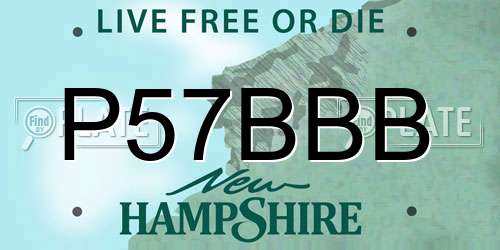 P57BBB New Hampshire License Plate
