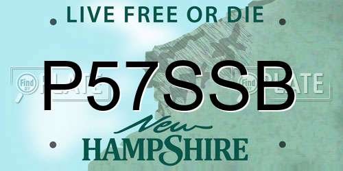 P57SSB New Hampshire License Plate