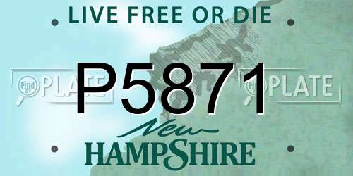 P5871 New Hampshire License Plate