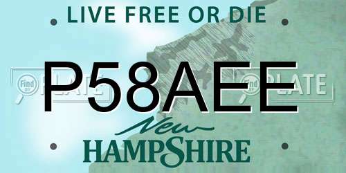 P58AEE New Hampshire License Plate