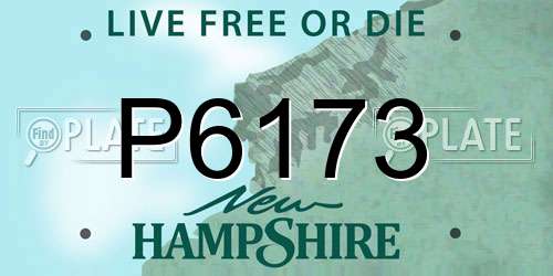 P6173 New Hampshire License Plate