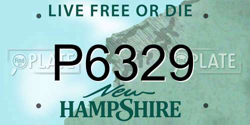 P6329 New Hampshire License Plate