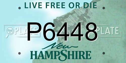 P6448 New Hampshire License Plate