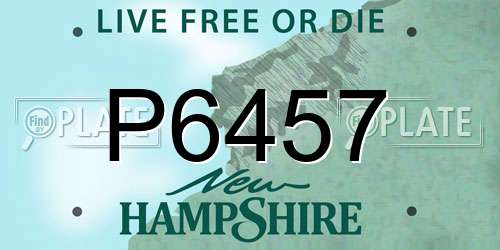 P6457 New Hampshire License Plate