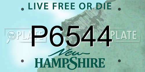 P6544 New Hampshire License Plate