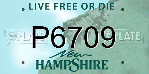 P6709 New Hampshire License Plate