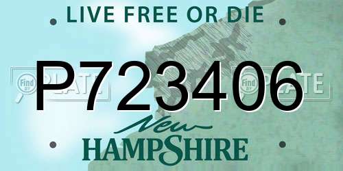 P723406 New Hampshire License Plate