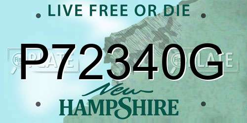 P72340G New Hampshire License Plate
