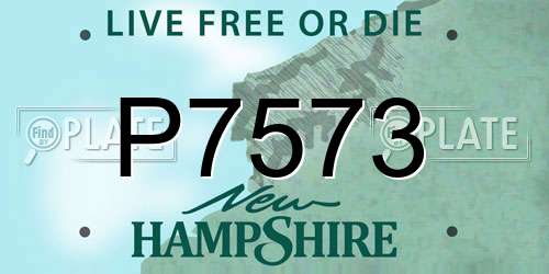 P7573 New Hampshire License Plate