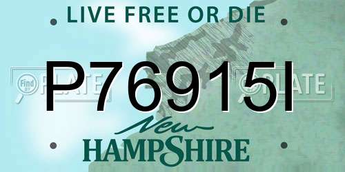 P76915I New Hampshire License Plate