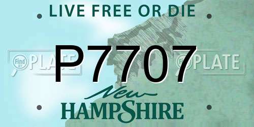 P7707 New Hampshire License Plate