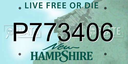 P773406 New Hampshire License Plate