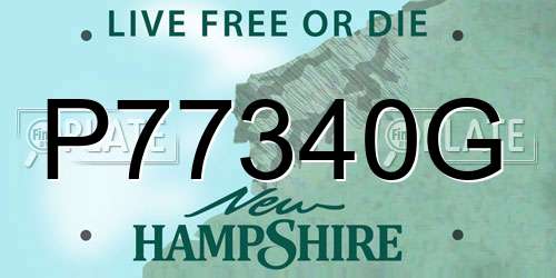 P77340G New Hampshire License Plate