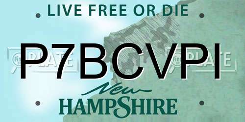 P7BCVPI New Hampshire License Plate