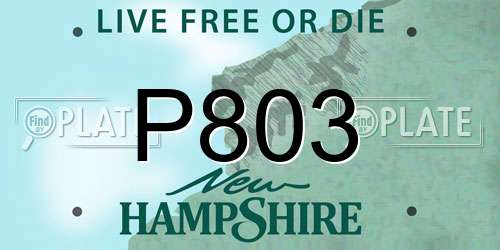 P803 New Hampshire License Plate