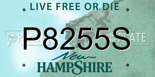 P8255S New Hampshire License Plate