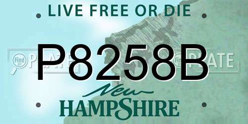 P8258B New Hampshire License Plate