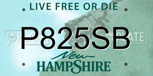 P825SB New Hampshire License Plate