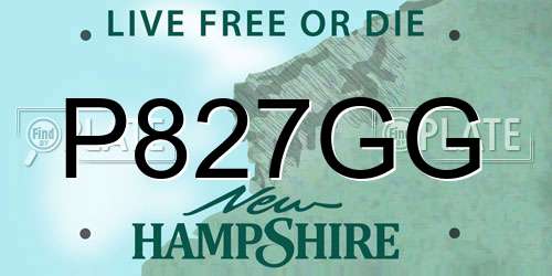P827GG New Hampshire License Plate