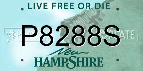 P8288S New Hampshire License Plate