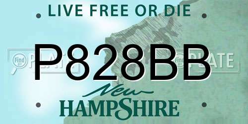P828BB New Hampshire License Plate