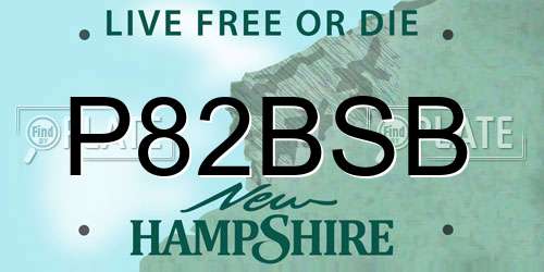 P82BSB New Hampshire License Plate