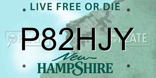 P82HJY New Hampshire License Plate