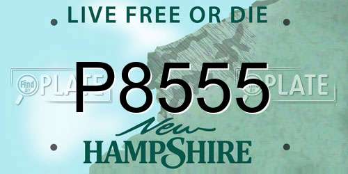 P8555 New Hampshire License Plate