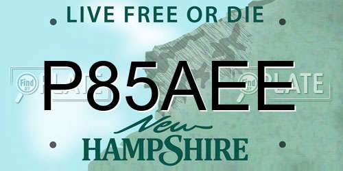 P85AEE New Hampshire License Plate