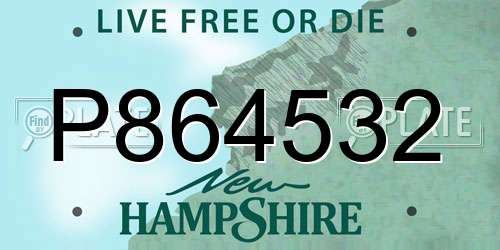P864532 New Hampshire License Plate