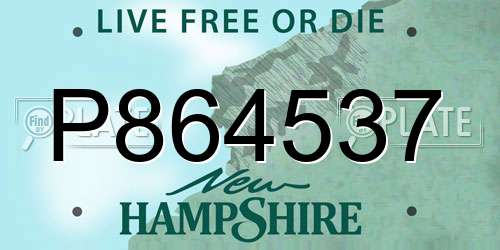 P864537 New Hampshire License Plate