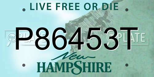 P86453T New Hampshire License Plate