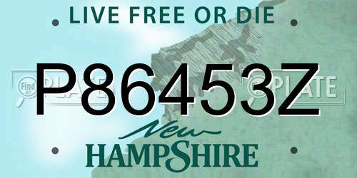 P86453Z New Hampshire License Plate