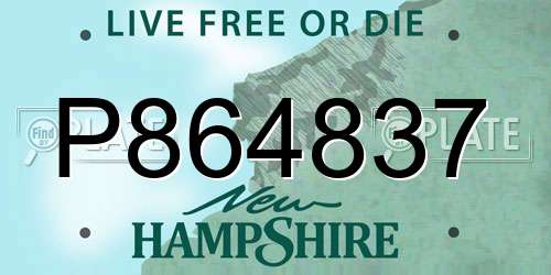 P864837 New Hampshire License Plate