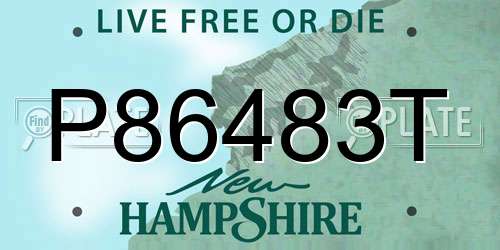 P86483T New Hampshire License Plate