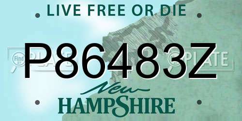 P86483Z New Hampshire License Plate