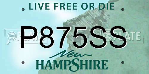 P875SS New Hampshire License Plate