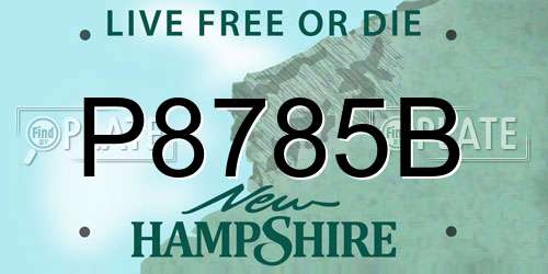 P8785B New Hampshire License Plate