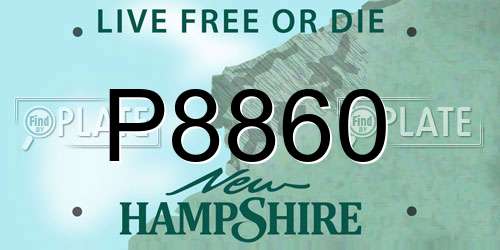 P8860 New Hampshire License Plate