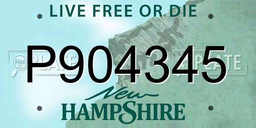 P904345 New Hampshire License Plate