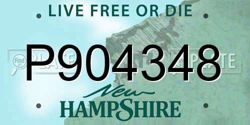 P904348 New Hampshire License Plate
